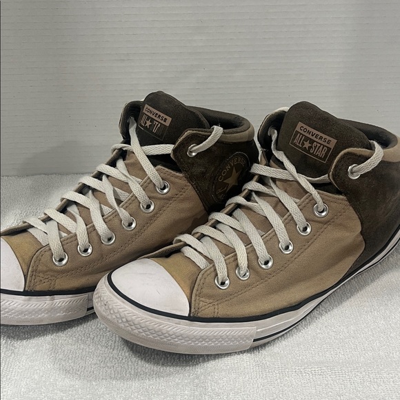 Converse High-Top Sneakers in Brown and Tan - Picture 1 of 8